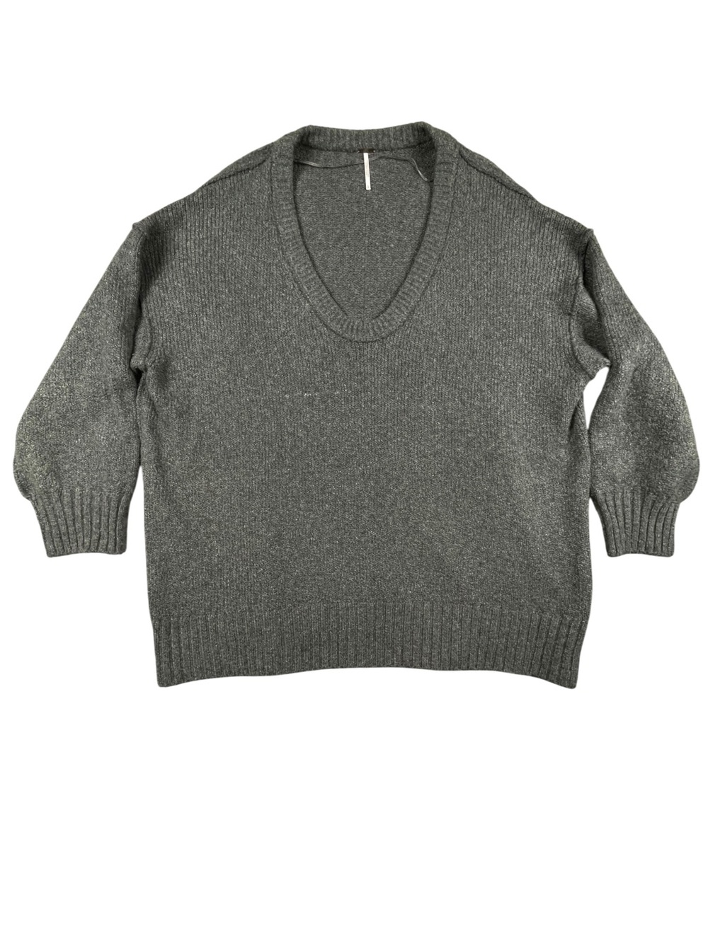 Free People Brookside Tunic V-Neck Oversized Relaxed Cozy Layering Sweater Sz L